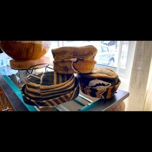 African mud cloth hats